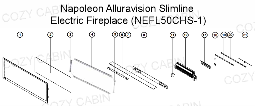Alluravision Slimline Electric Fireplace (NEFL50CHS-1) #NEFL50CHS-1